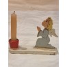 Display with an old angel and candleholder size: 6 x 8 cm.