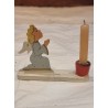 Display with an old angel and candleholder size: 6 x 8 cm.