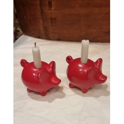 Gamle julelysestager, grise, mål: 6 x 8 cm. (2stk)