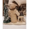 Display in cotton with Santa, gifts and more, music box, size: 26 (Santa) x 28 x 18 cm