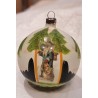 Antique diorama ornament with Santa, h: 6,5 cm.