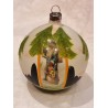Antik diorama kugle med julemand, h: 6,5 cm.