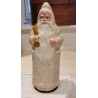 Santa in papier-mache, candycontainer, h: 29 cm. White.