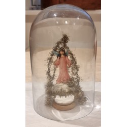 Old glass dome, h: 24 cm.
