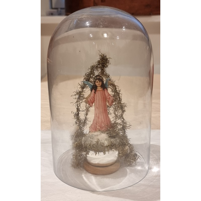 Old glass dome, h: 24 cm.