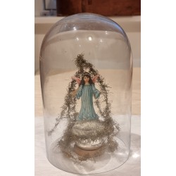 Old glass dome, h: 24 cm.