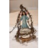 Antique tinsel ornament on a glass ornament with 2 angels, h: 16 cm.
