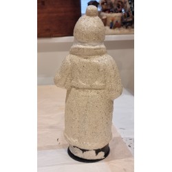 Julemand i papmachè, candycontainer, h: 30 cm. (hvid)
