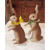 Old Easter bunnies, papier-mache, candycontainer, h: 21 - 22 cm.