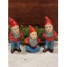 Small antiques elves, h: 5,5 - 7,7 cm. (3x)