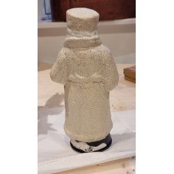 Julemand i papmachè, candycontainer, h: 28 cm. (hvid)