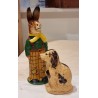 Old pottery, piggy bank, dog, h: 13 cm.