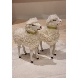 Tall sheep with light green necklace, h: 16 cm.