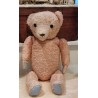 Old pink Holstebro teddy, h: 58 cm.