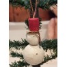 Antique cotton snowman, h: 8,5 cm.