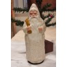 Santa in papier-mache, candycontainer, h: 30 cm. (white).