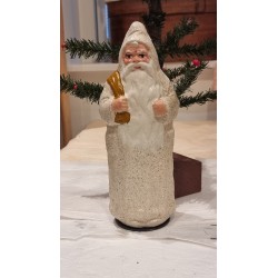 Julemand i papmachè, candycontainer, h: 30 cm. (hvid)