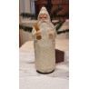 Santa in papier-mache, candycontainer, h: 30 cm. (white).