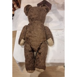 Gammel brun bamse, navn ?, h: 50 cm.