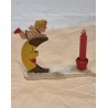 Small, antique angel/moon, candle holder, size: 8 x 8 cm.