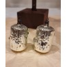 Old glass ornament, elves on tree, h: 6,5 cm.