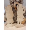 Antique scrap, angels, winter children, h: 16 - 16,5 cm (2x).