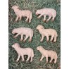Samling gamle får, h: 4 - 5 cm. (6stk)