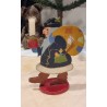 Antique Santa in wood, with sack and candle, 1930, h: 18,5 cm.