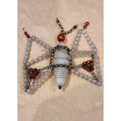 Old glass ornament, Gablonz, butterfly, size: 9 x 9 cm.