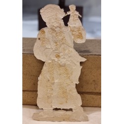 Antique scrap from 1880, Santa, h: 11 cm.