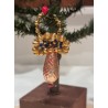 Old glass ornament, Gablonz, pacifier, h: 8 cm.