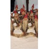 Old Christmas strip, Santas and Christmas girls, h: 13 cm, l: 56 cm.