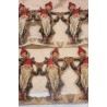 Old Christmas strip, Santas and Christmas girls, h: 13 cm, l: 56 cm.