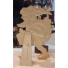 Stor antik julemand i pap, h: 40 cm.