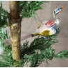 Old glass ornament, bird, spec. paterned: 10 x 14 cm. (2)