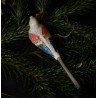 Old glass ornament, bird, hook on the back, l: 16,5 cm.