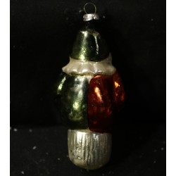 Antique glass ornament, clown, h: 10,5 cm.