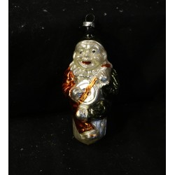 Antique glass ornament, clown, h: 10,5 cm.