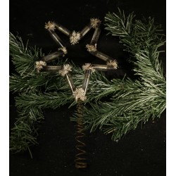 Antique tree top star, glass and paper, h: 24 cm.