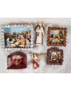 Nativity scenes and angels.